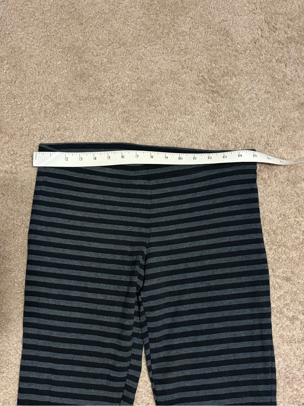 Express Clothing Stripped Cropped Leggings